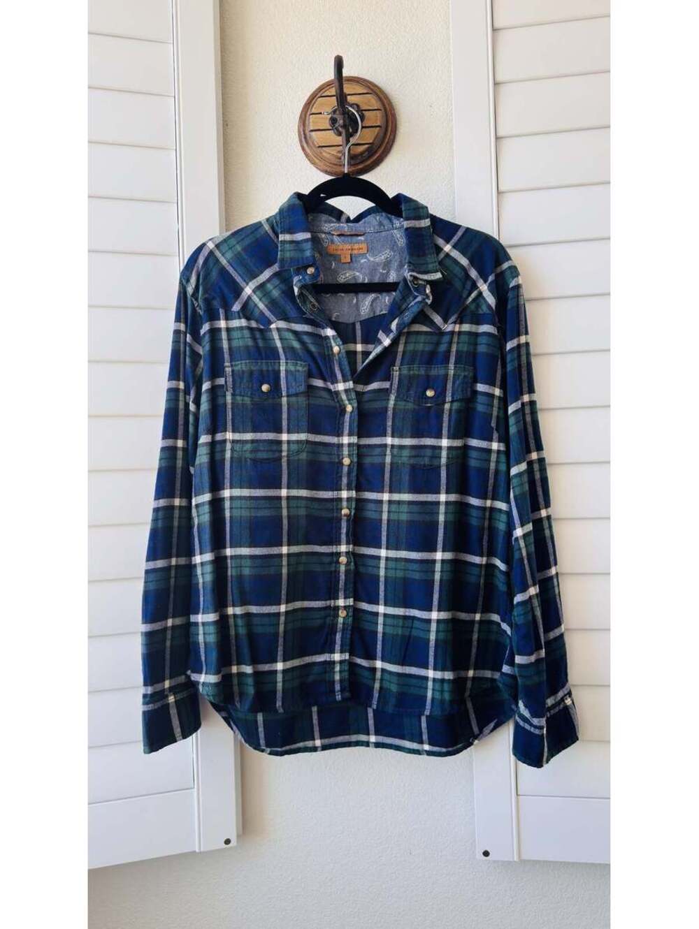 Jachs Girlfriend Plaid Western Button-Down Shirt Size L